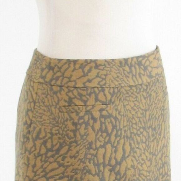 Beige gray abstract ANN TAYLOR LOFT A-line skirt 2 - Picture 4 of 13